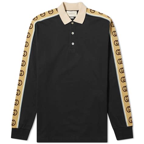 gucci long sleeve black|gucci long sleeve polo shirt.